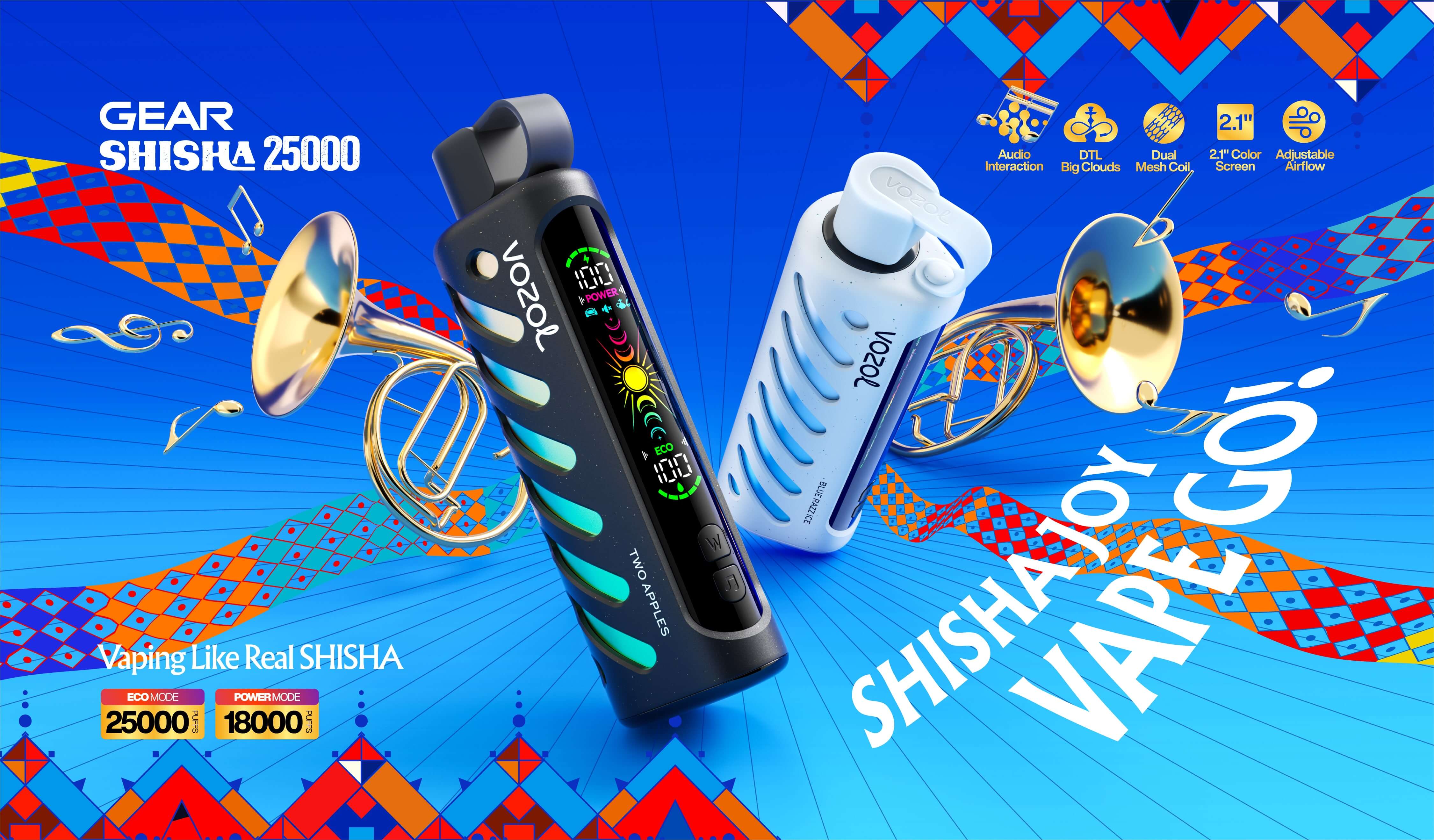 Vozol Gear Shisha 25000 - Vue principale